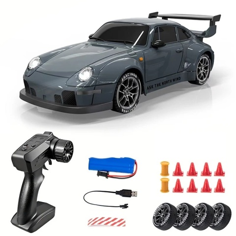 Lunelii Car - Samochód zdalnie sterowany RC do driftu 1:24 4x4 LED Auto na pilota dla dziecka