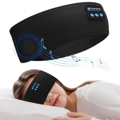 Lunelii Move - Sportowa Opaska Bluetooth 3w1 – Maska na Oczy + Słuchawki | USB | Do Biegania i Snu